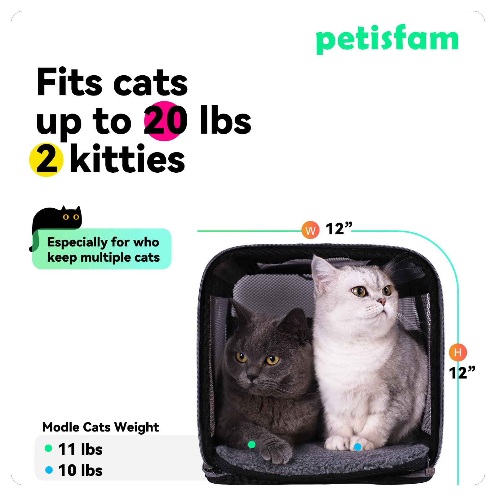 petisfam Quick-in Cat Carrier 360° mesh for airflow and viewing