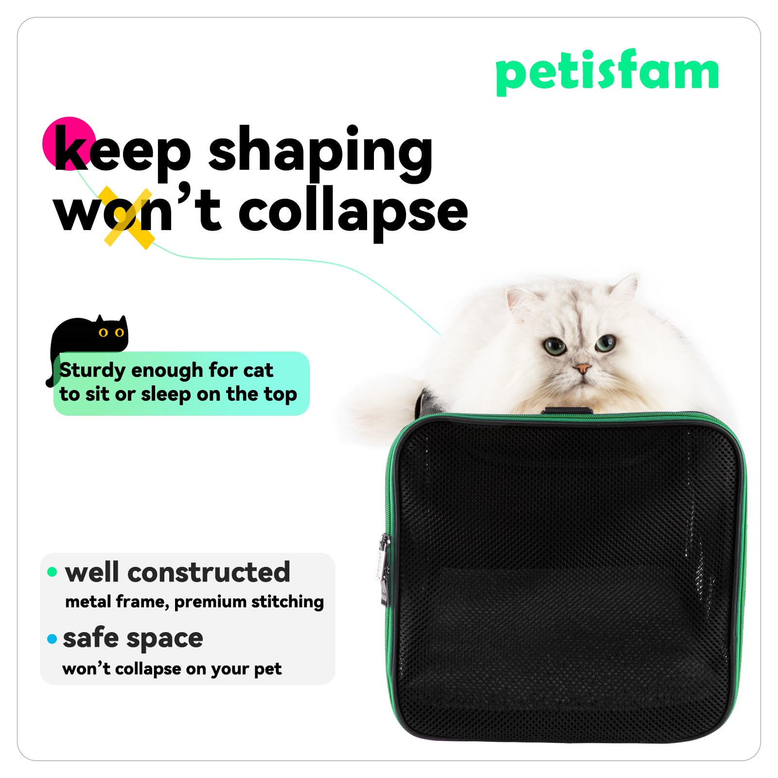 petisfam Quick-in Cat Carrier front view shows top-entry design