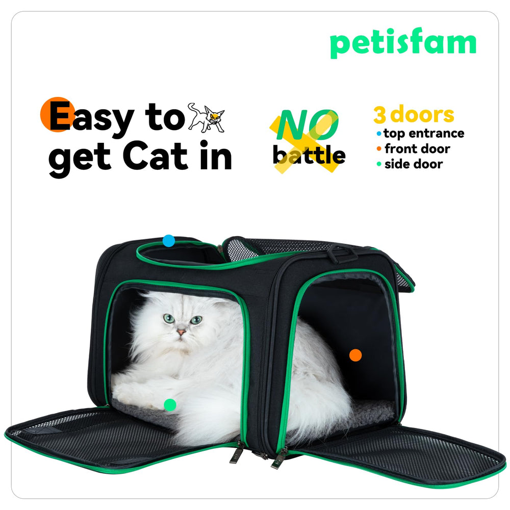 petisfam Quick-in Carrier breathable mesh windows improve visibility and airflow