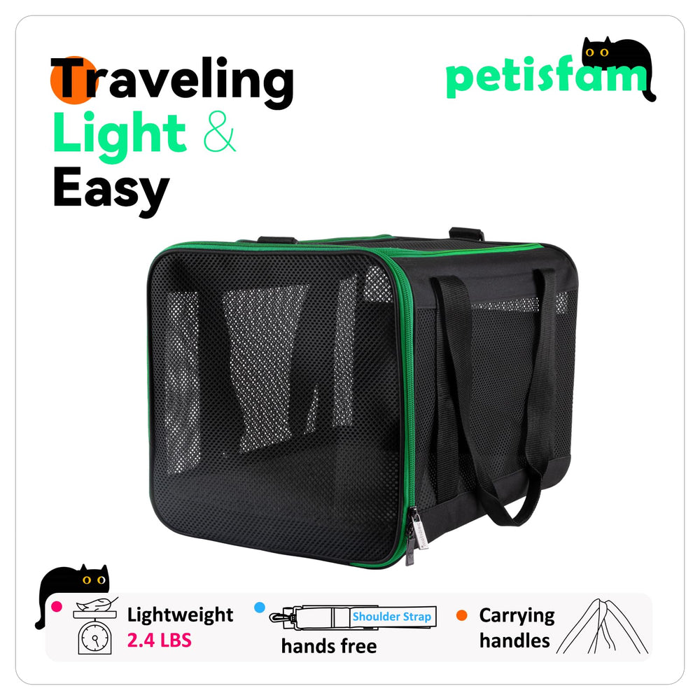 petisfam Quick-in Cat Carrier car-seat safety strap keeps travel secure