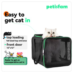 petisfam Quick-in Cat Carrier side view highlights airflow and visibility