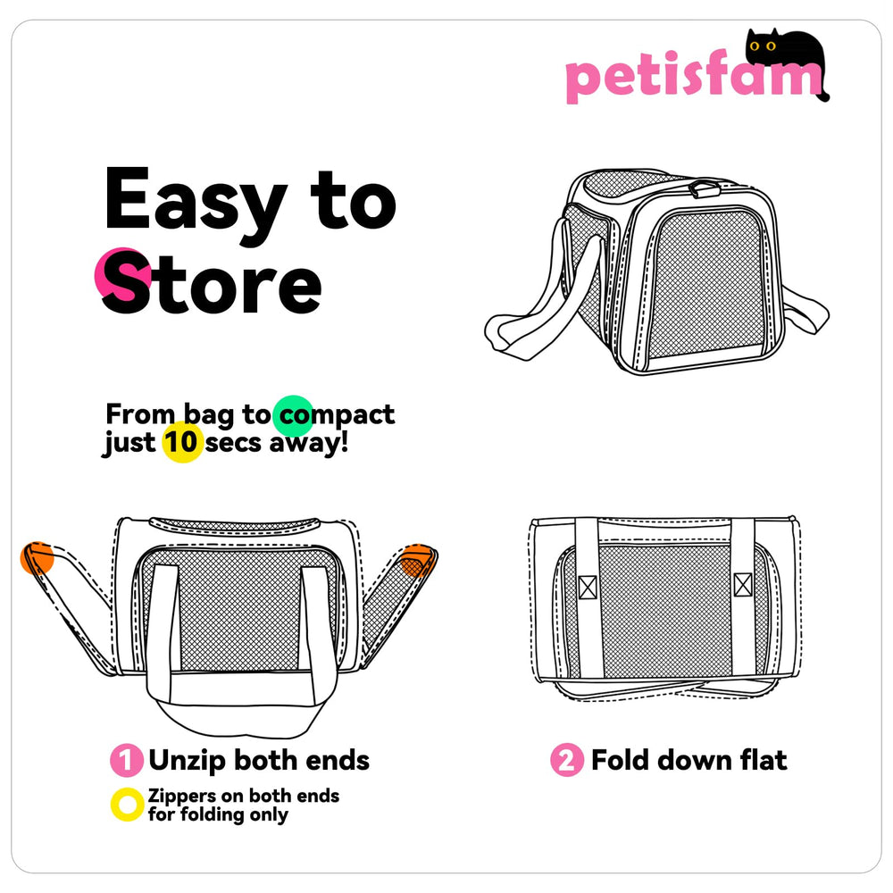 petisfam soft carrier is lightweight for easy carrying.