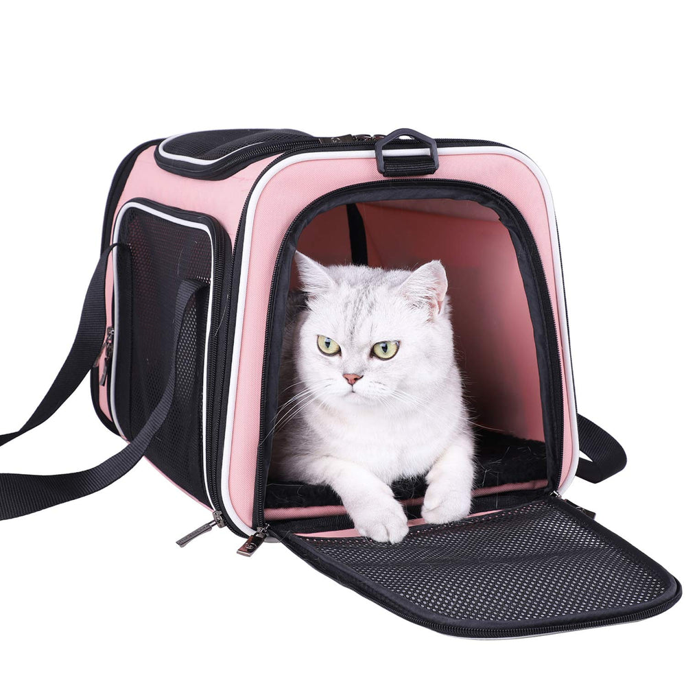 petisfam soft pet carrier top entrance for quick, stress-free cat entry.