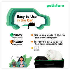 Petisfam Travel Light folded storage view shows compact packing for trips