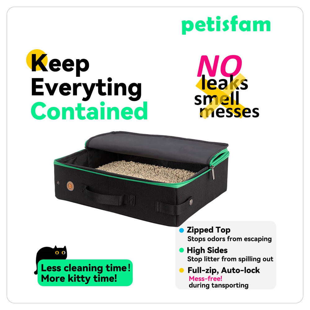 Petisfam Travel Light in-hotel setup showcases a travel litter solution