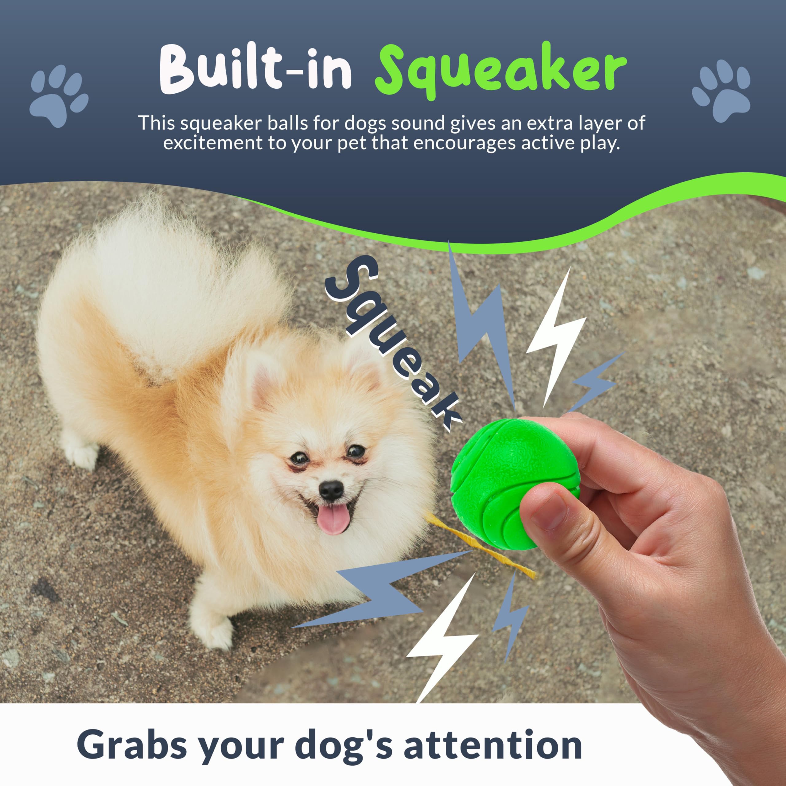 Petite Paws SuperFetch orange ball durable squeaky dog toy
