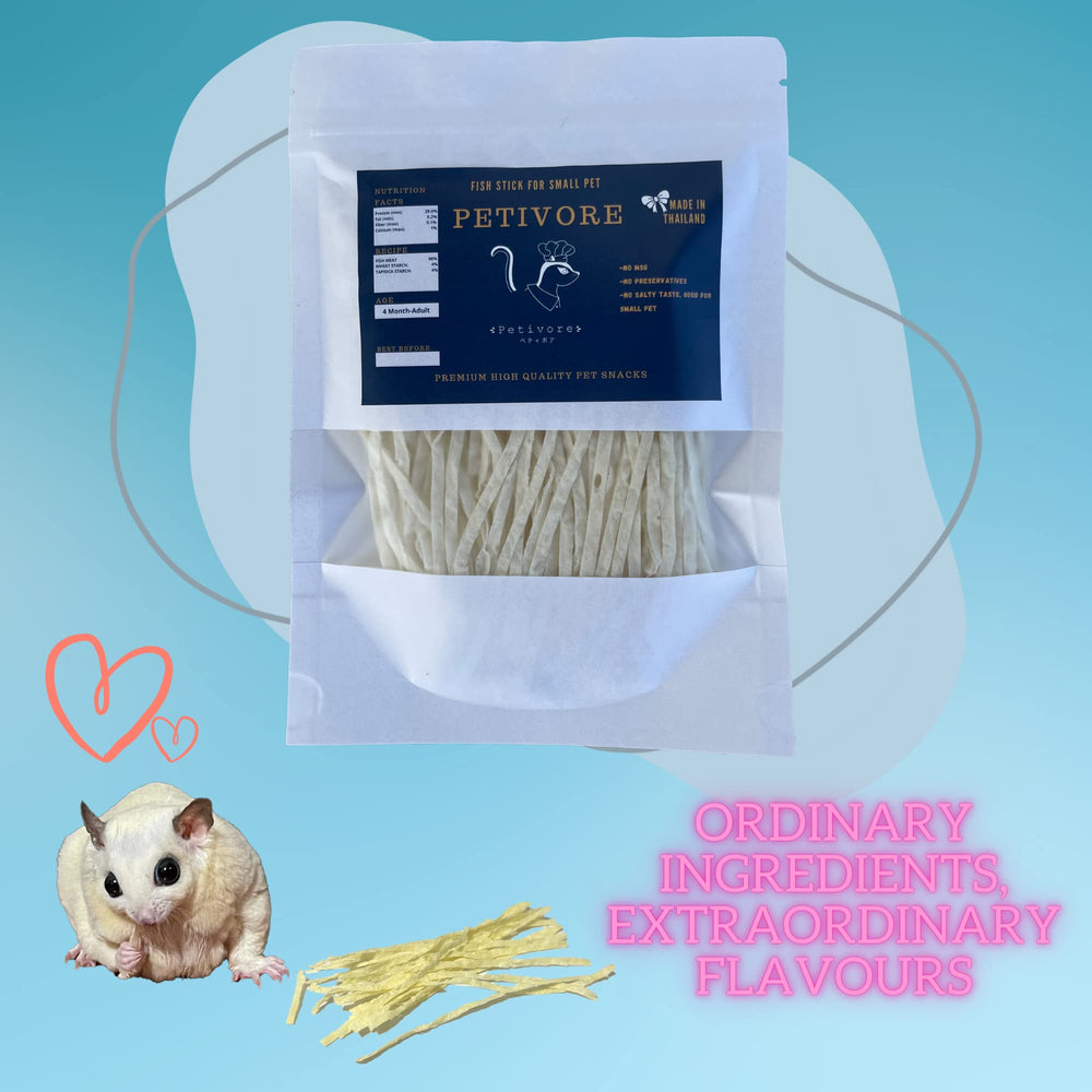 PETIVORE fish-stick bowl with tiny pets ready to snack.