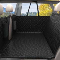 Petiza back seat extender with hard bottom stabilizes dogs on rides