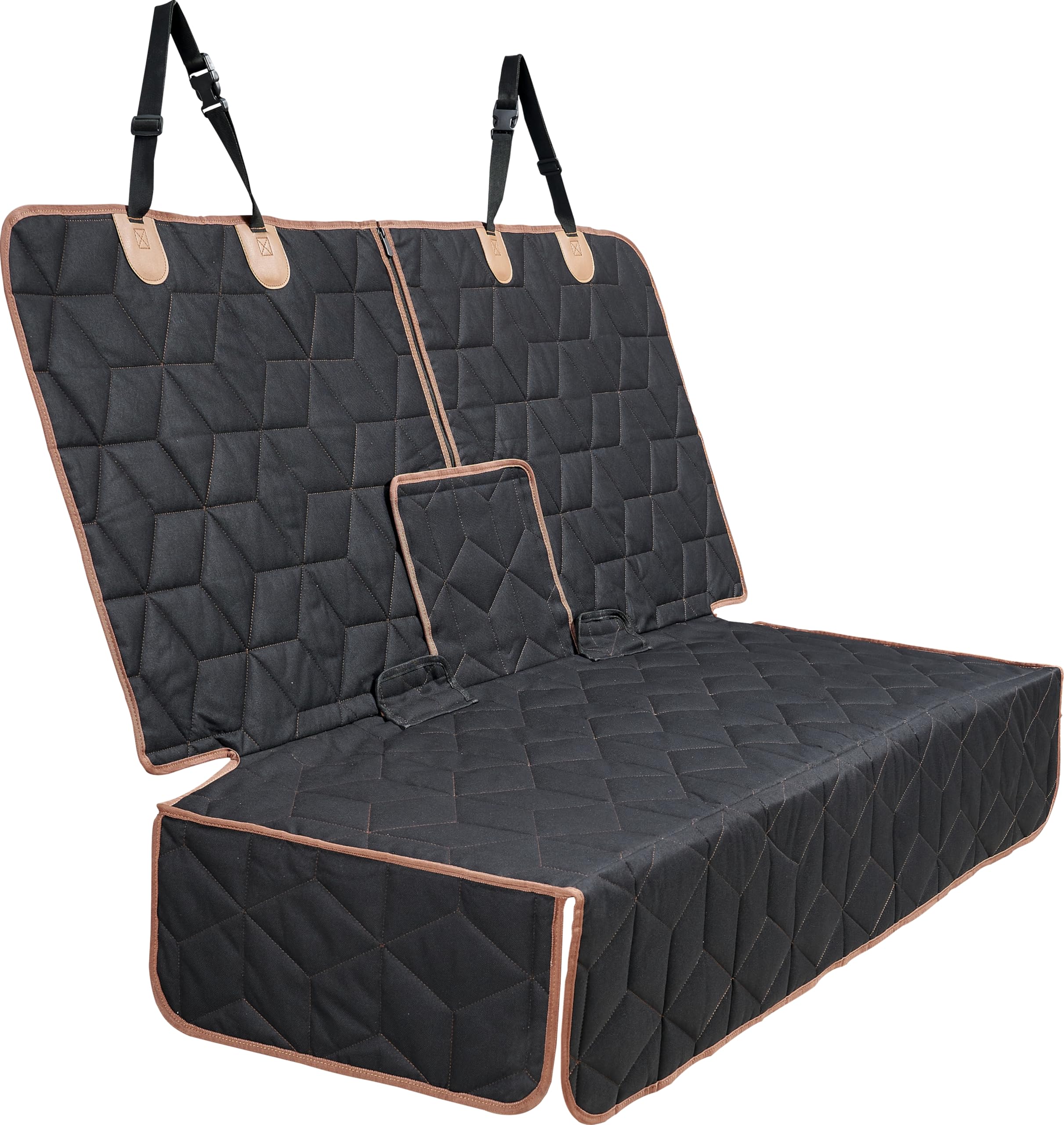 Petiza dog car seat cover back seat assembly shows full coverage and secure fit for any car