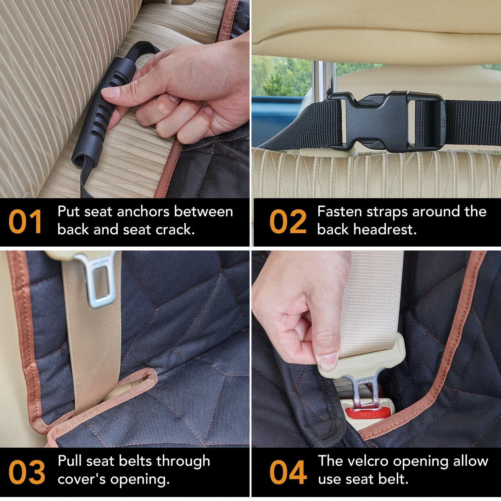 Petiza non-slip grips stabilize cover on seats during sharp turns