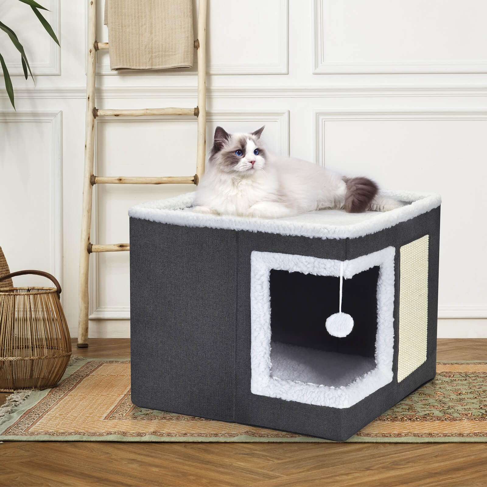 Petizer cat bed reversible cushions for year-round comfort and cooling warmth.