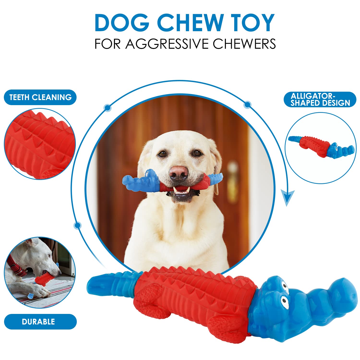 Petizer alligator dental-cleaning: chews help clean teeth during play.