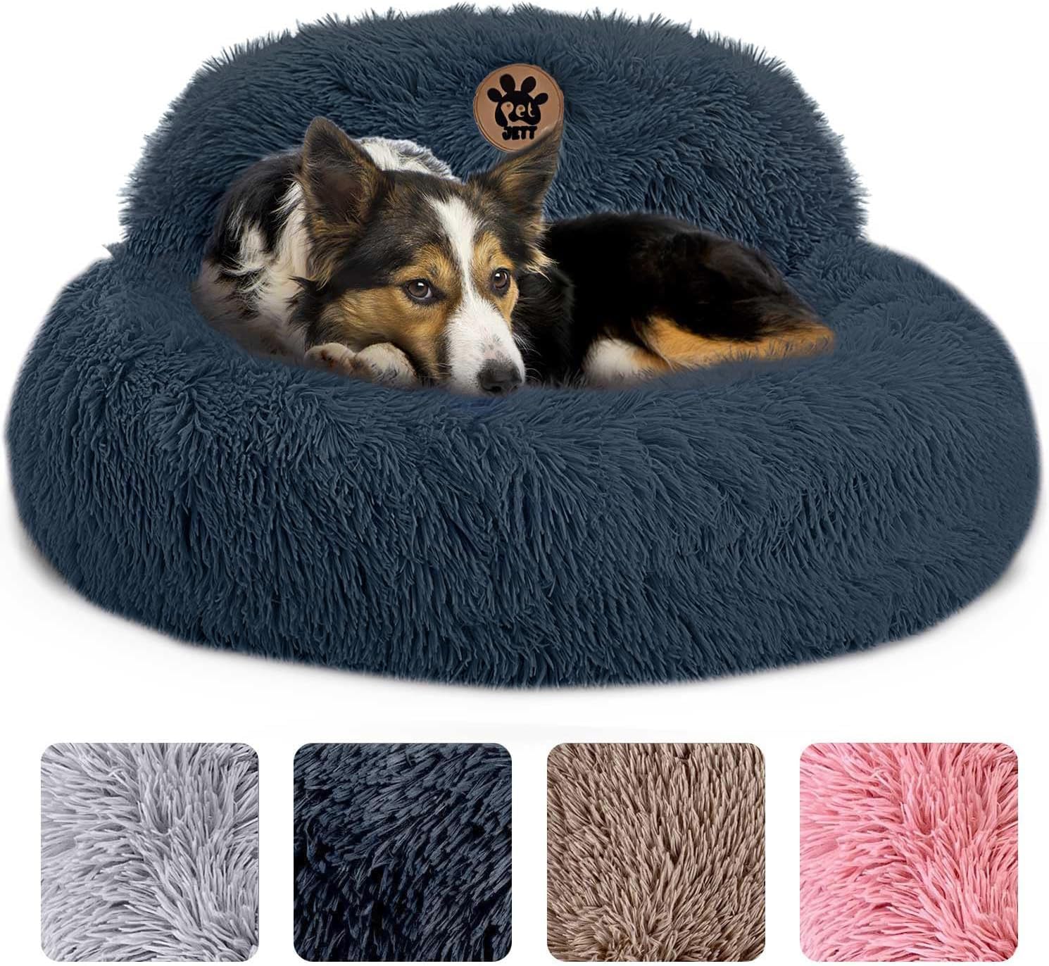 PetJett calming dog bed 30-inch donut design for dogs up to 45 lbs