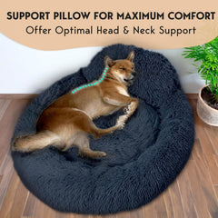 PetJett donut bed anti-slip bottom keeps the bed steady on floors