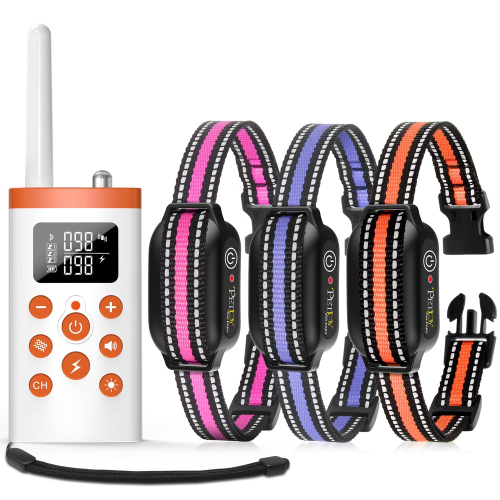 PetJoy 3-dog shock collar remote control setup for multi-dog training
