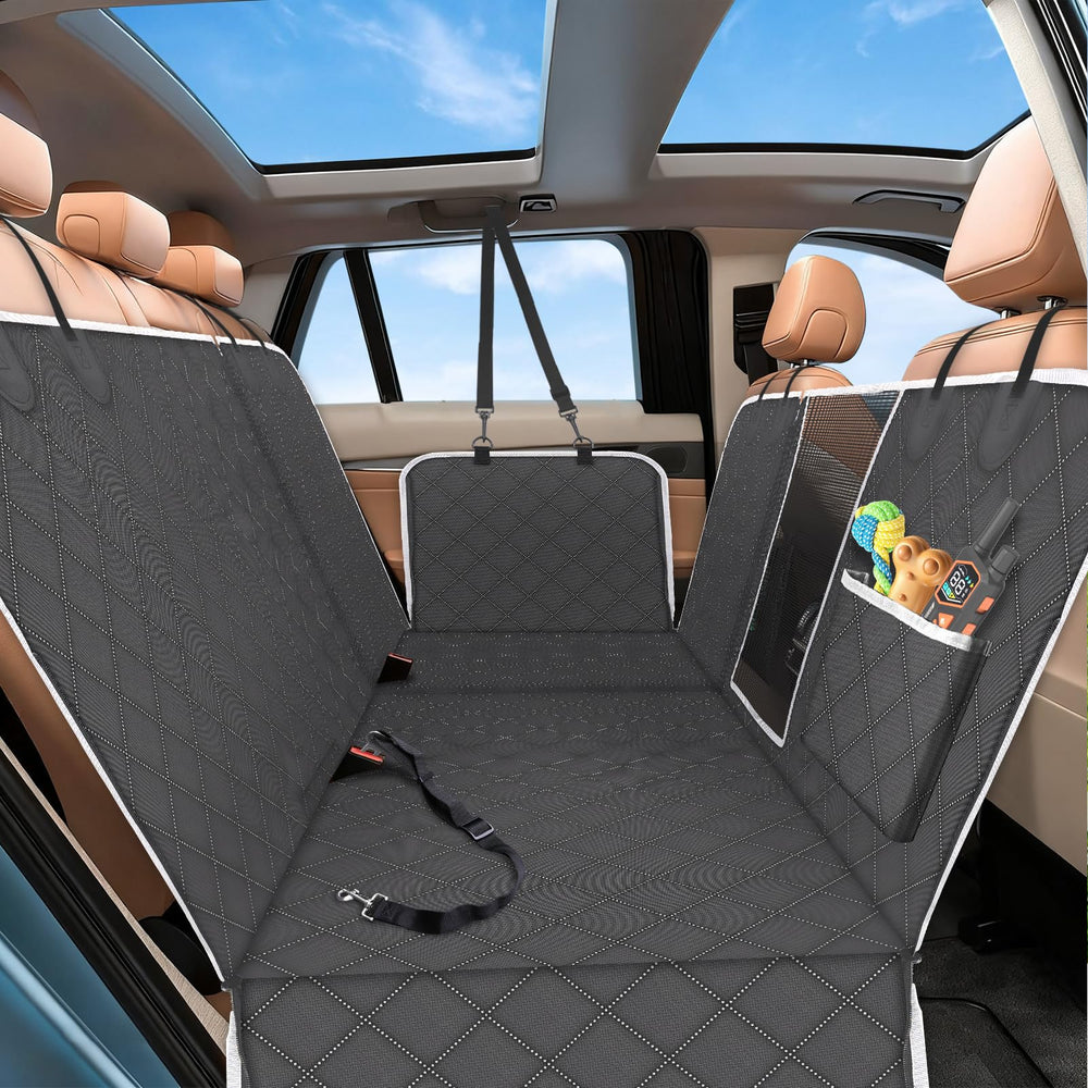 PetJoy five-in-one hammock design protects back seat during road trips with secure, versatile coverage