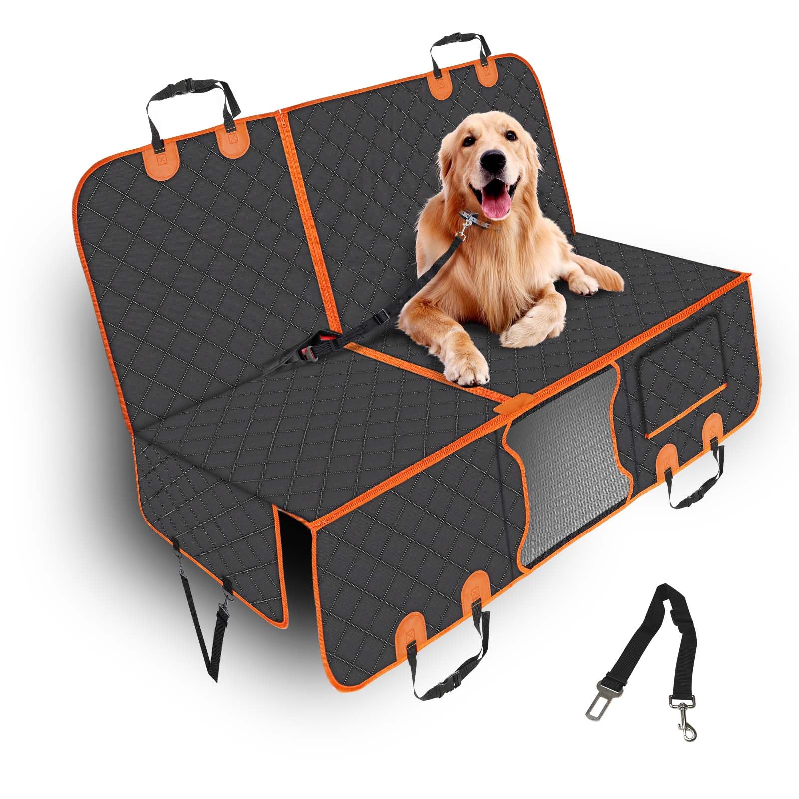 PetJoy dog car seat cover hammock design protects seats on trips