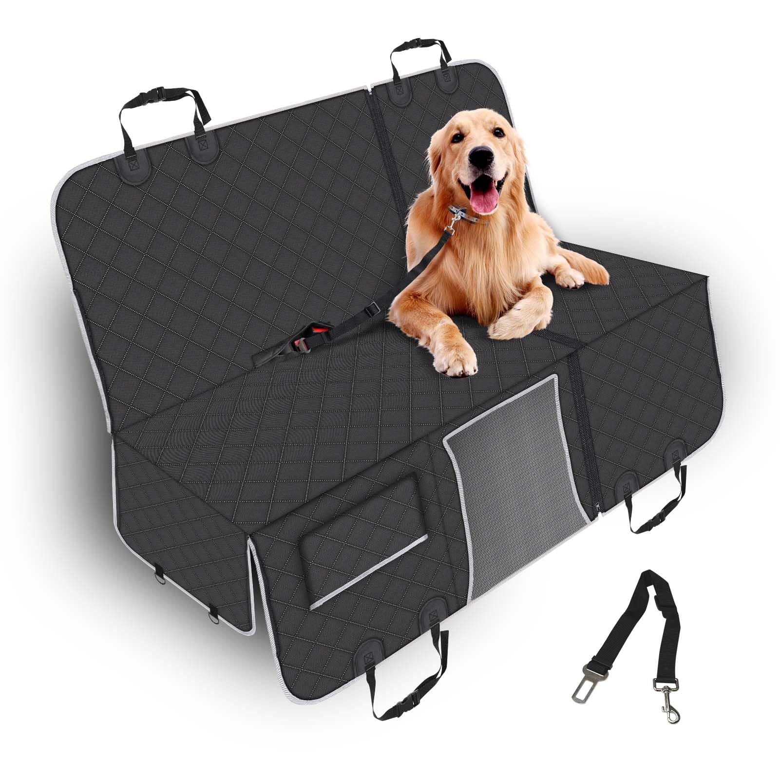 PetJoy waterproof backing keeps the car interior dry on adventures