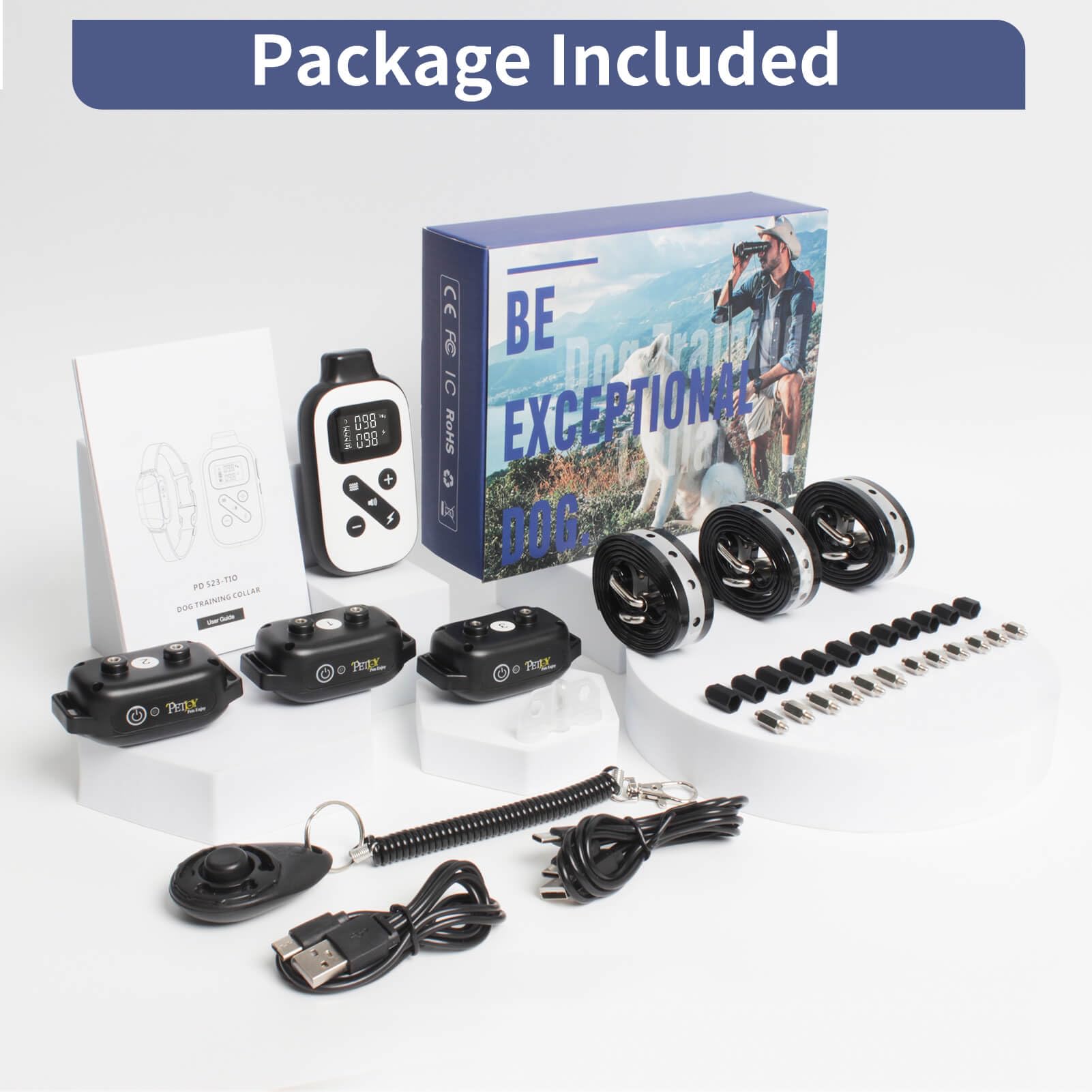 PetJoy IPX7 waterproof collar suitable for training in rain or water.