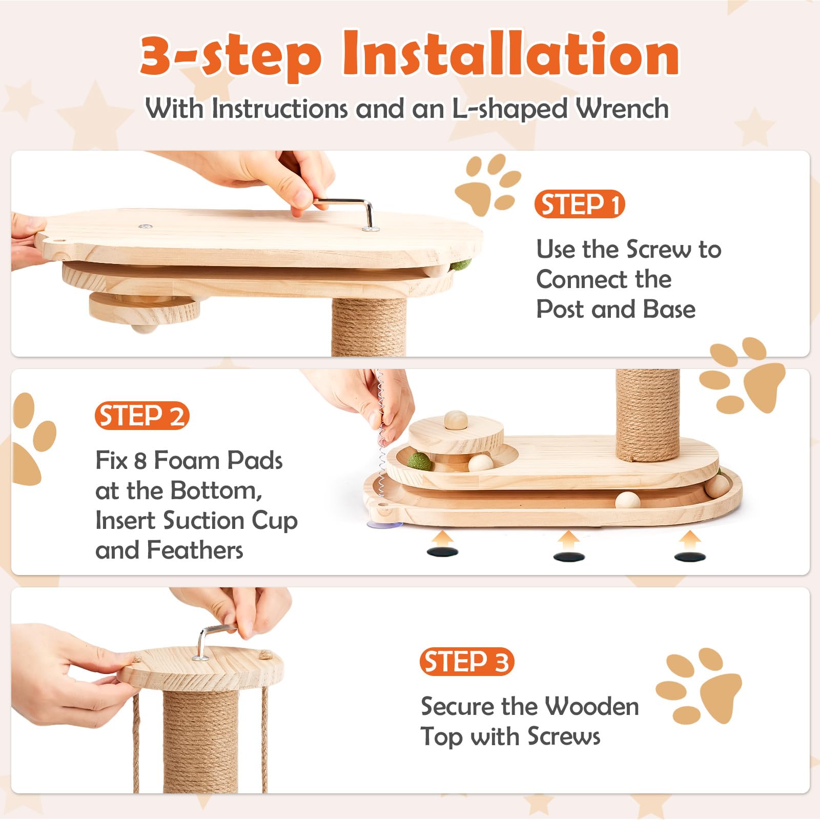 Petjoyi assembly steps make setup quick and tool-free.