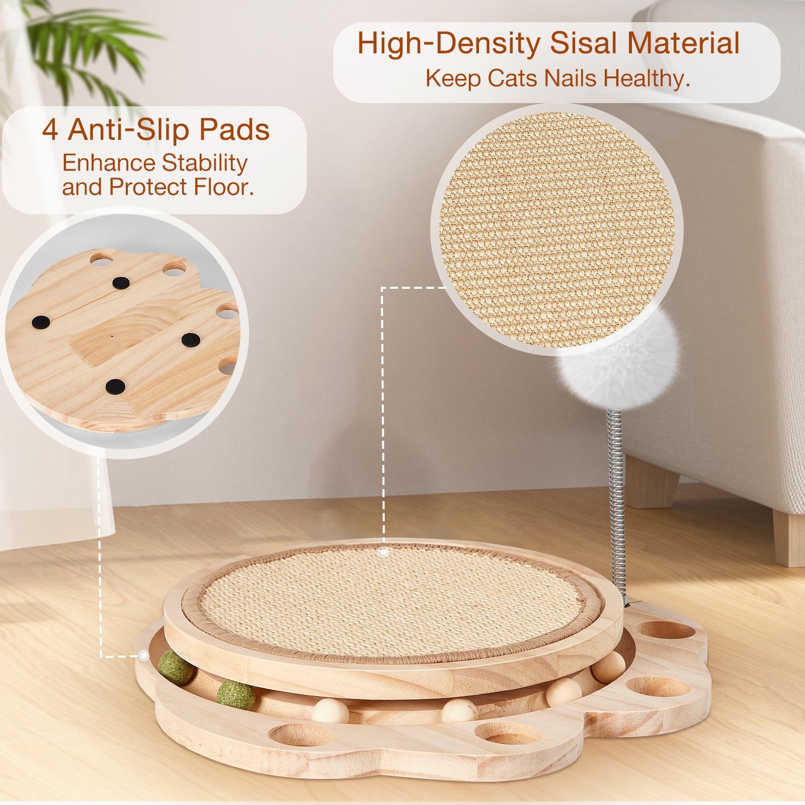 Petjoyi cat scratcher catnip balls to boost playful engagement