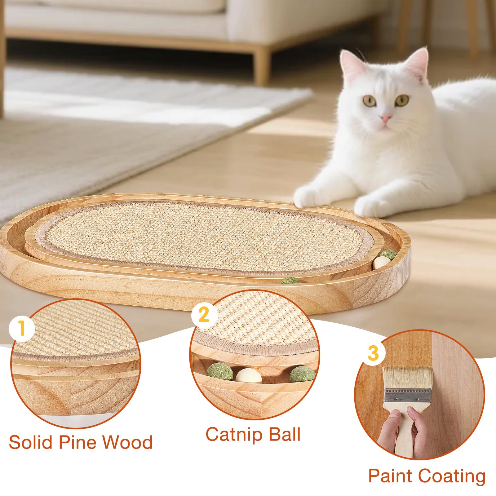 Petjoyi sisal pad close-up reveals durable scratching surface.