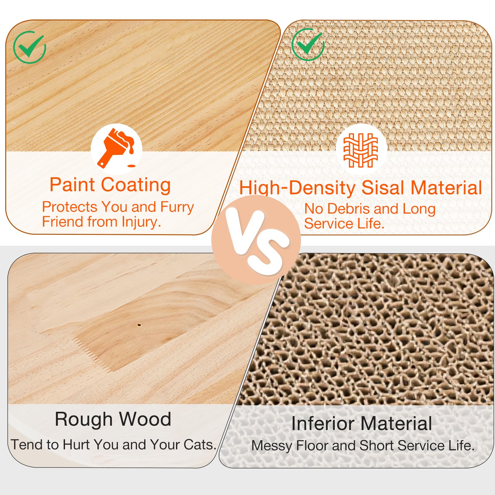 Petjoyi wood base with non-slip stability features.