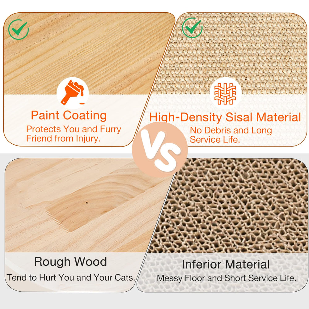 Petjoyi wood base with non-slip stability features.