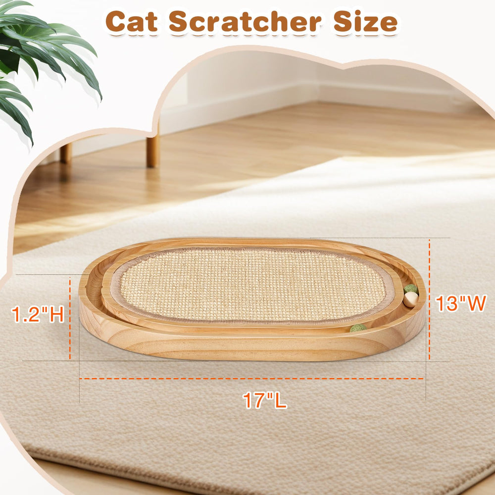 Petjoyi wooden ball inside track for rolling fun.