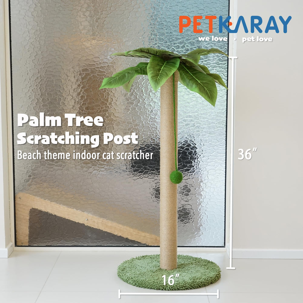 PETKARAY 36inch palm tree base with sisal for durable scratching