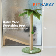 PETKARAY 36inch palm tree base with sisal for durable scratching