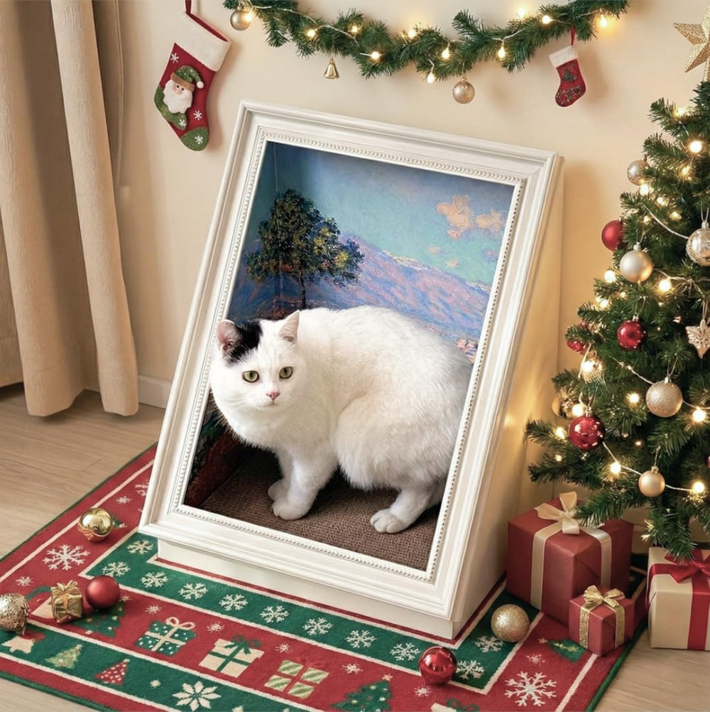 PETKARAY art frame cat scratch house offers stylish decor with a built-in scratch surface for cats.