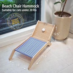 PETKARAY Beach Chair Cat Hammock with sisal scratcher demonstrates durable play.