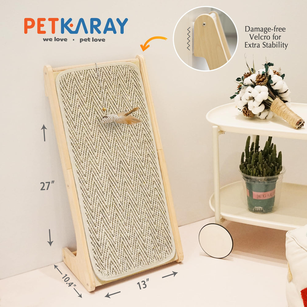 PETKARAY 27-inch L-shape scratcher fits indoor spaces