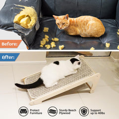 PETKARAY scratcher with durable wooden frame for stability