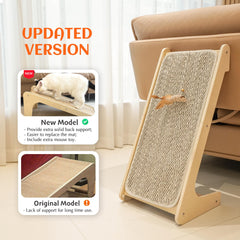 PETKARAY cat scratcher sisal ramp against wall with secure velcro mounting