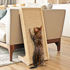 PETKARAY cat sisal scratcher ramp floor demonstrates durable scratching surface