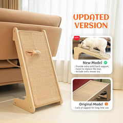 PETKARAY cat sisal scratcher wall mount shows versatile placement near furniture