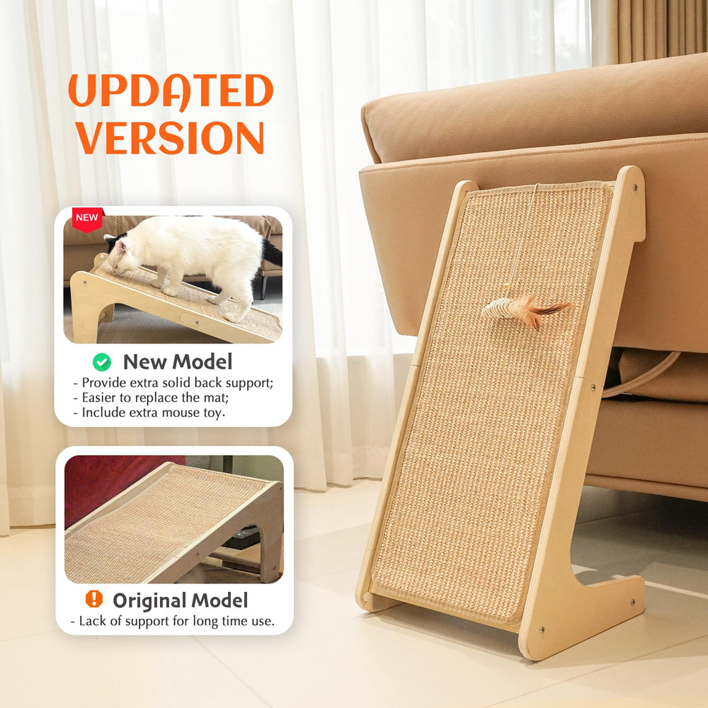 PETKARAY cat sisal scratcher ramp wall-mount saves space
