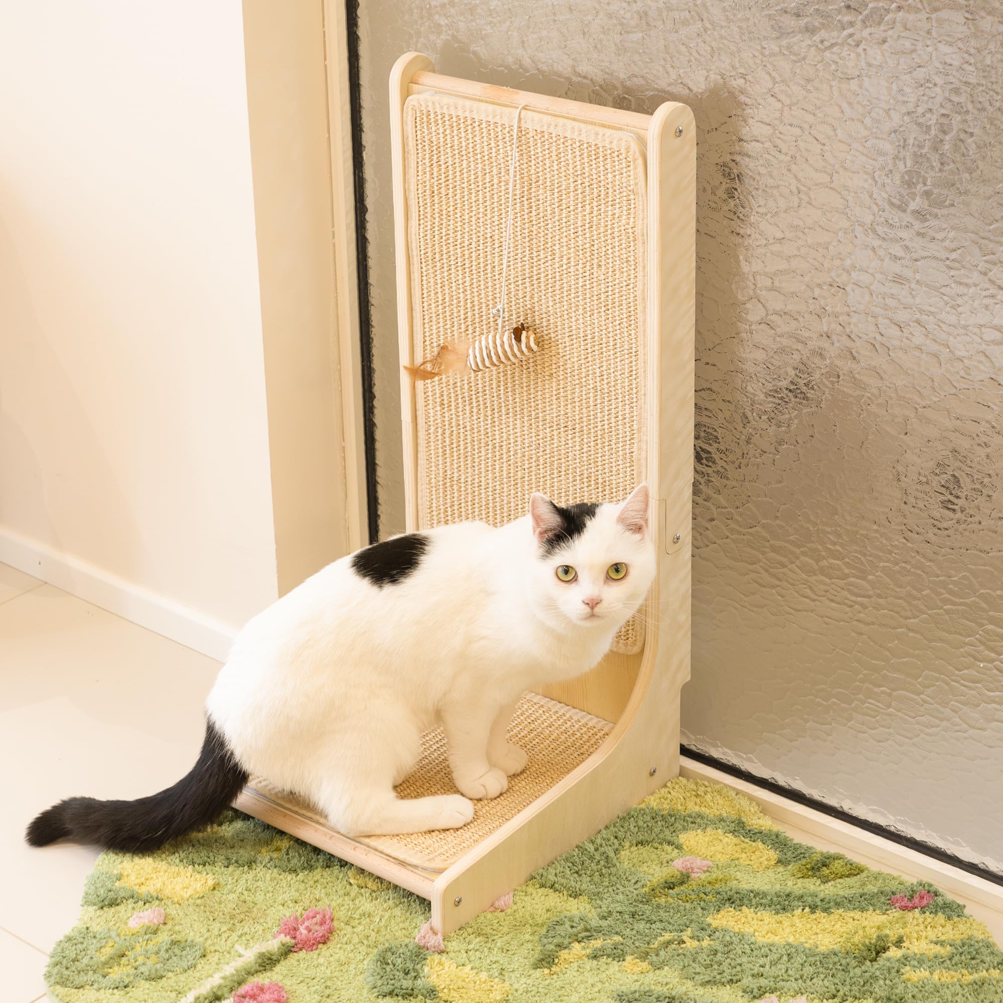 PETKARAY includes catnip and plush feathered mouse toy to attract cats