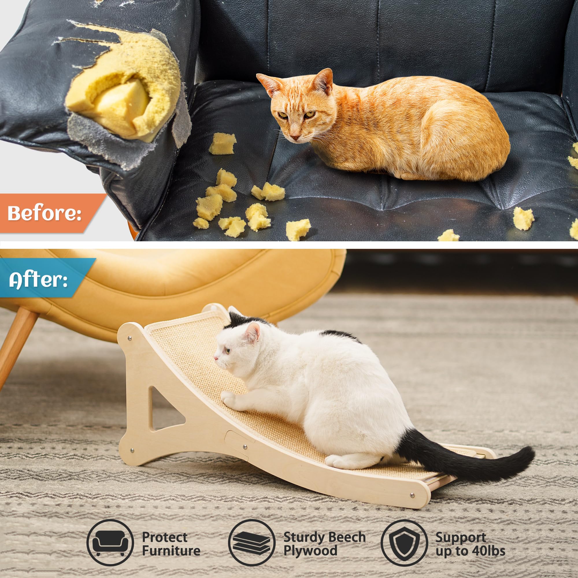 PETKARAY curved scratcher assembly instructions illustrating quick setup