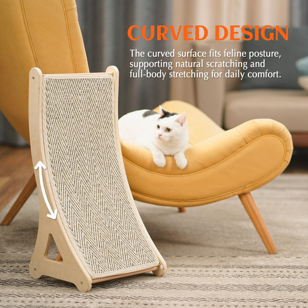 PETKARAY curved scratcher with mouse toy showcases interactive play option