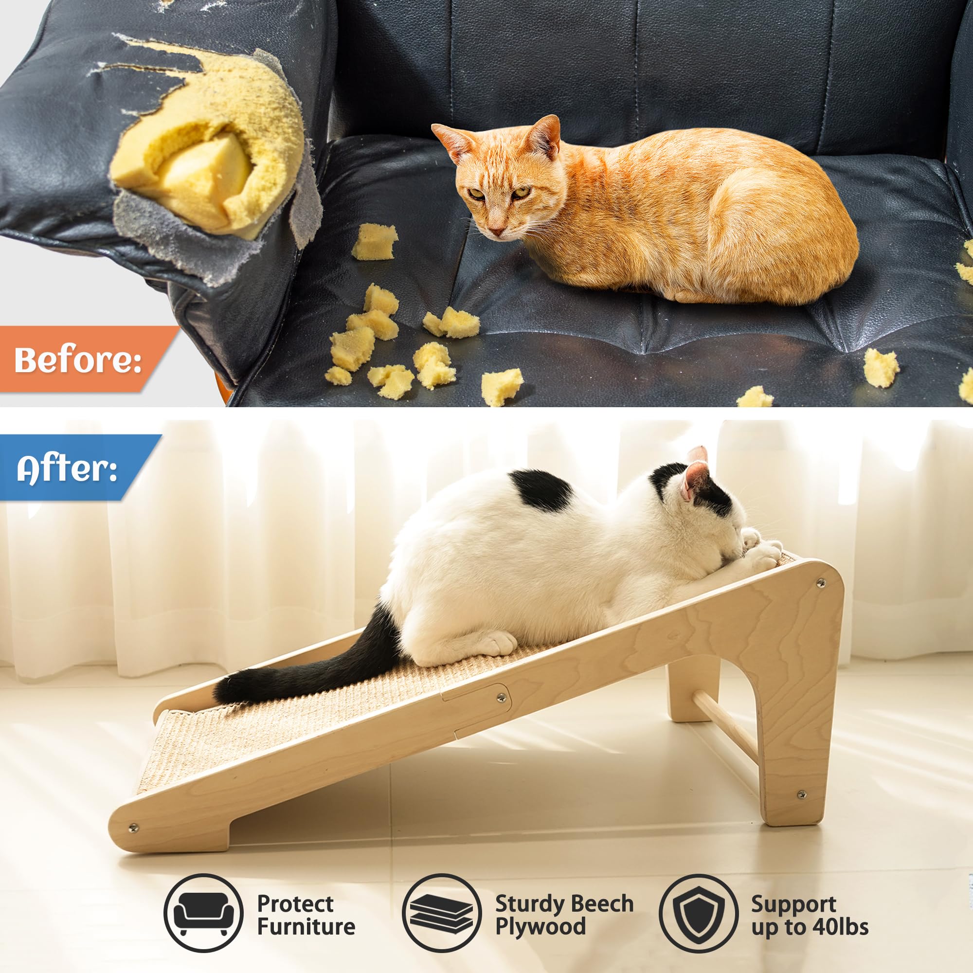 PETKARAY durable sisal fiber resists wear for long-lasting scratching