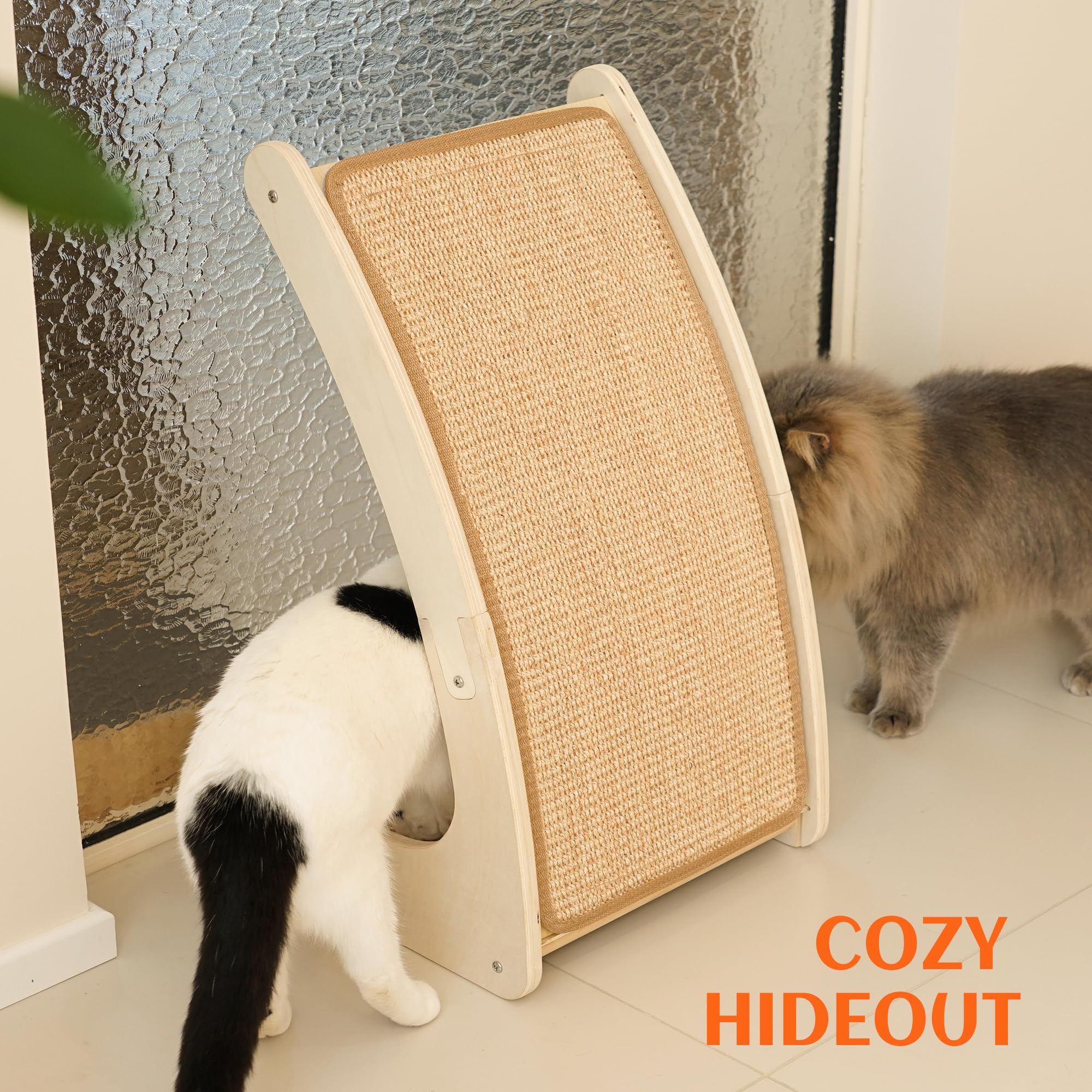 PETKARAY easy-assembly scratcher highlights quick setup and simple care