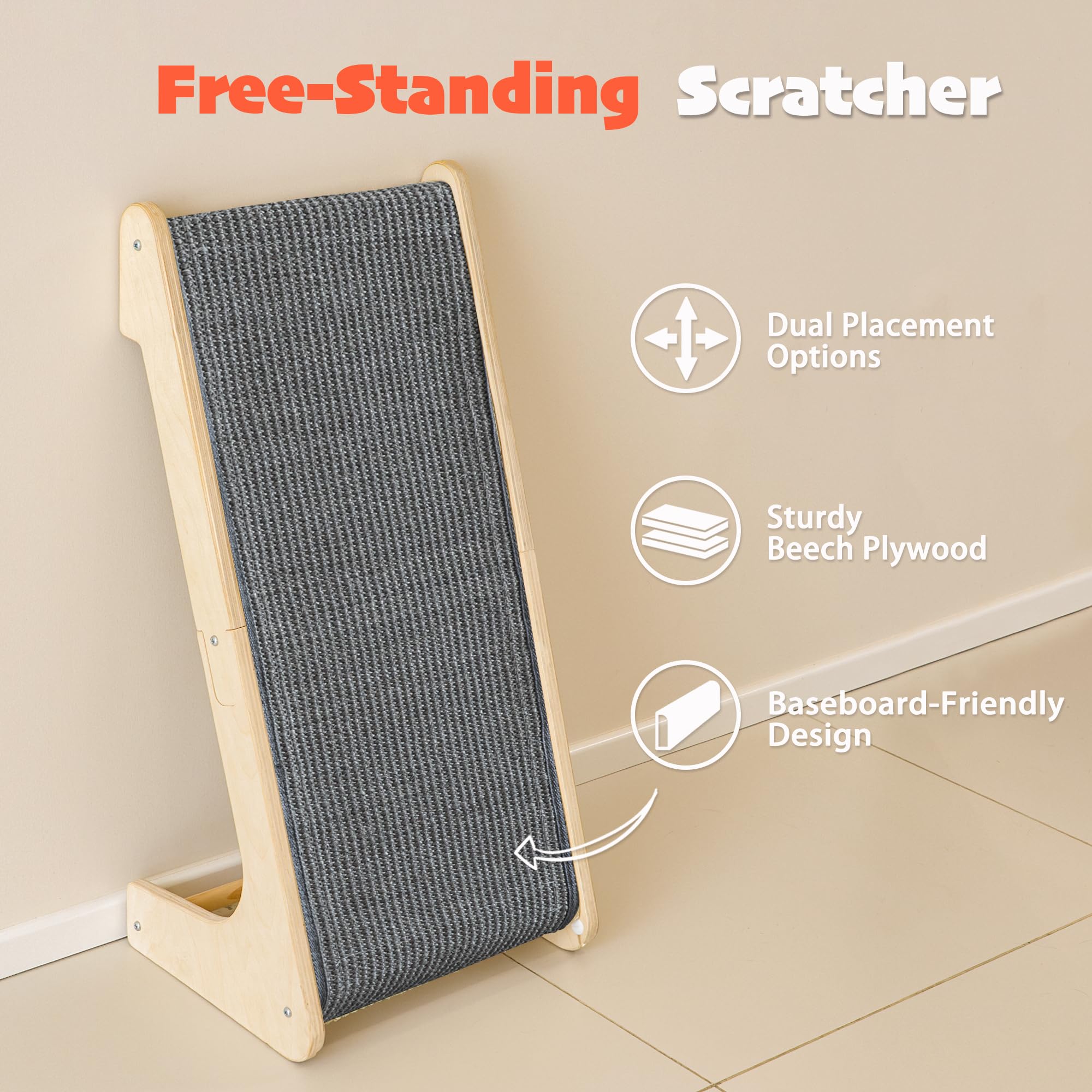 PETKARAY floor-standing-scratcher-in-room demonstrates practical home use.