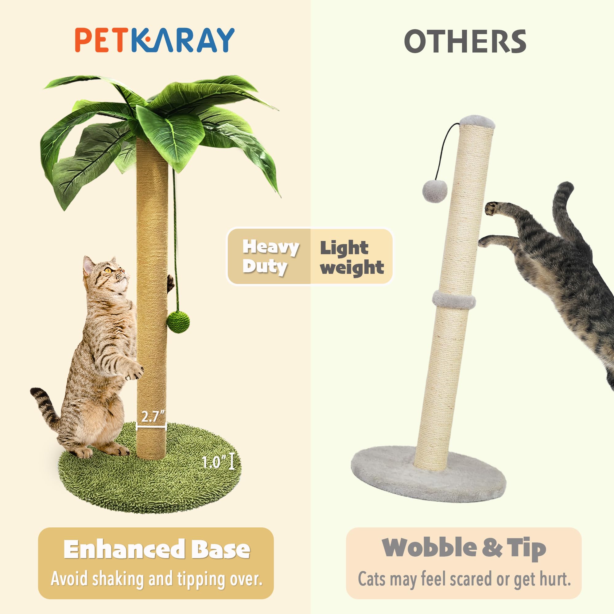 PETKARAY furniture-protecting scratching post helps reduce sofa wear