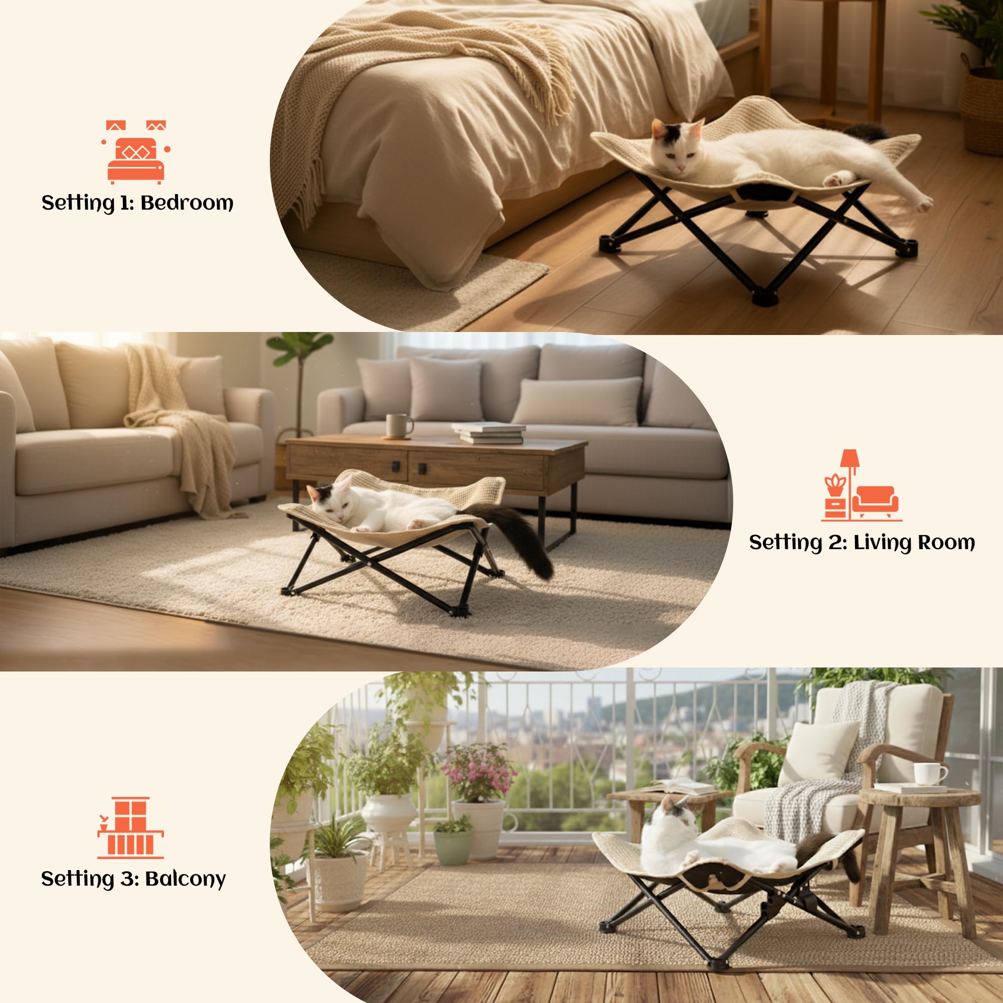 PETKARAY Heavy-Duty Metal Frame ensures stable, wobble-free support for active cats.