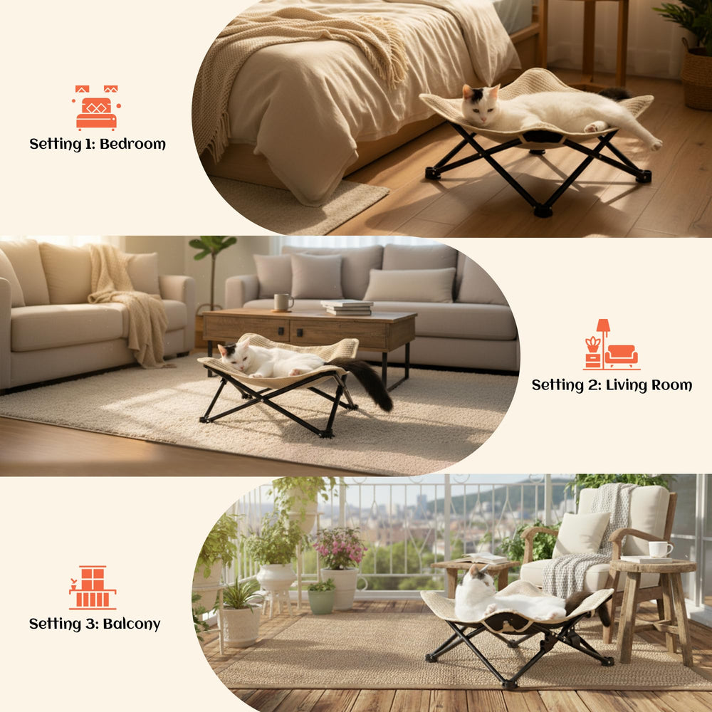 PETKARAY Heavy-Duty Metal Frame ensures stable, wobble-free support for active cats.