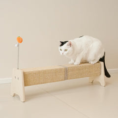PetKARAY horizontal scratching post with sisal rope protects furniture.