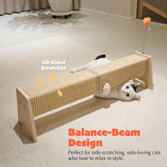 PetKARAY horizontal scratching post assembly view for easy setup.